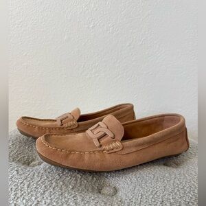 Piero Masetti Blush Suede Loafers, Size 41